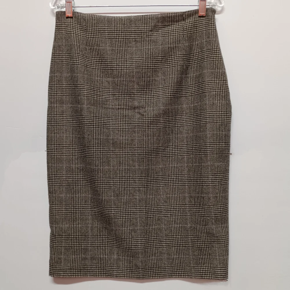 Ralph Lauren Collection Purple Label Glen Plaid Long Pencil Skirt Size 10